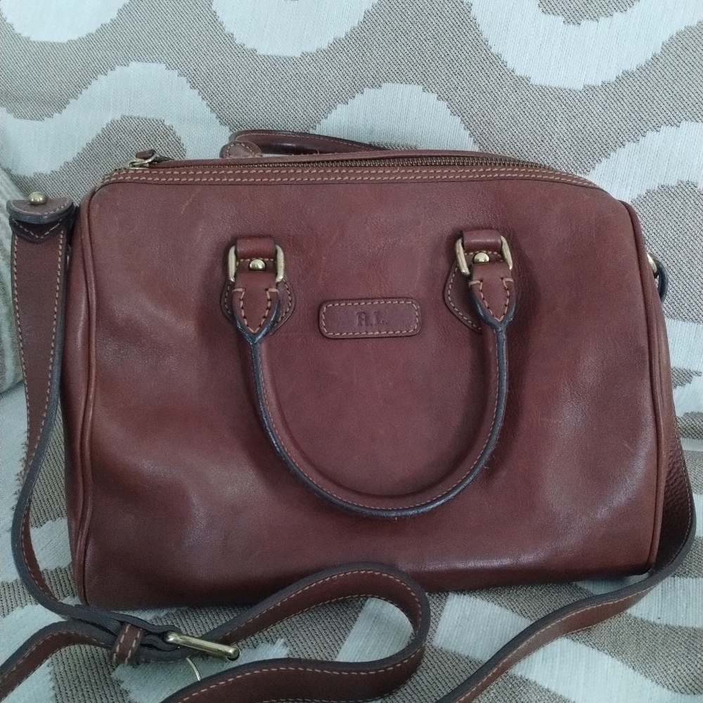 Ralph Lauren Brown Vintage Leather Satchel Crossbody
